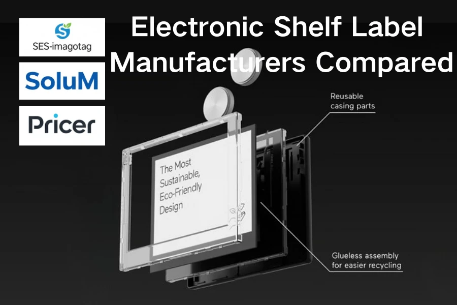इलेक्ट्रॉनिक शेल्फ लेबल निर्माता तुलना: SES-imagotag बनाम SoluM बनाम प्राइसर